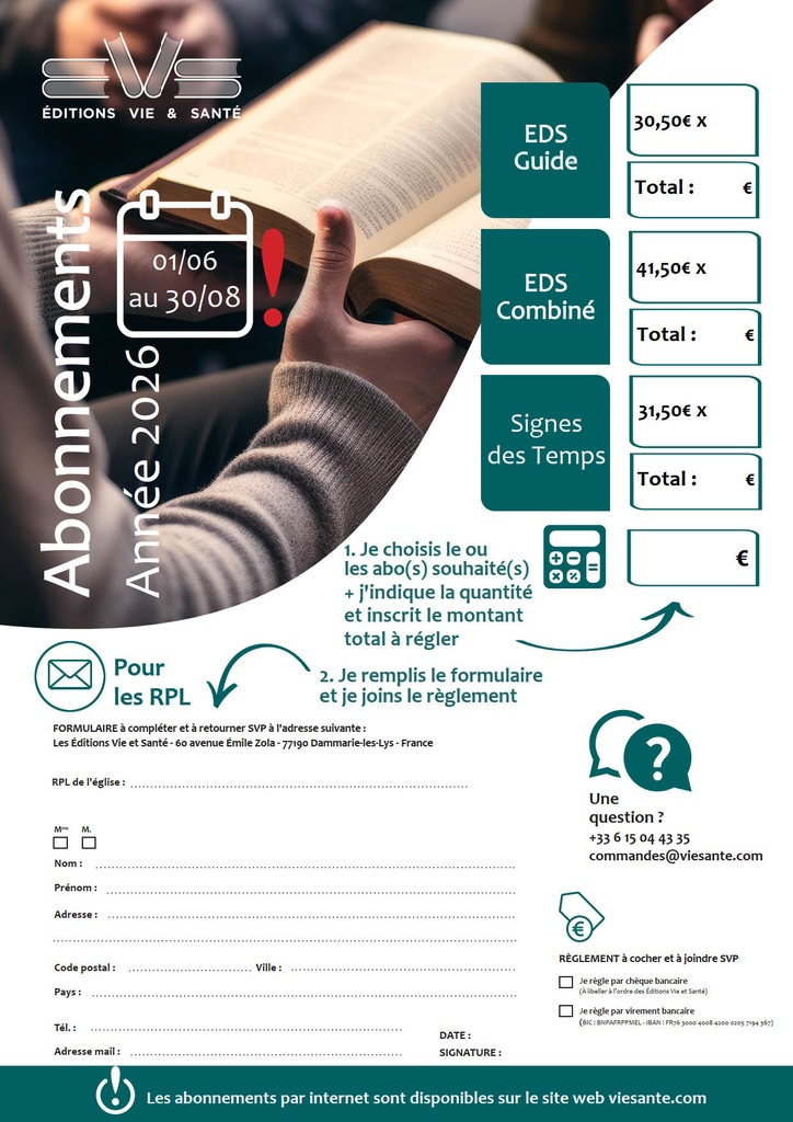 ABONNEMENT RPL ÉGLISE EDS GUIDE 2026